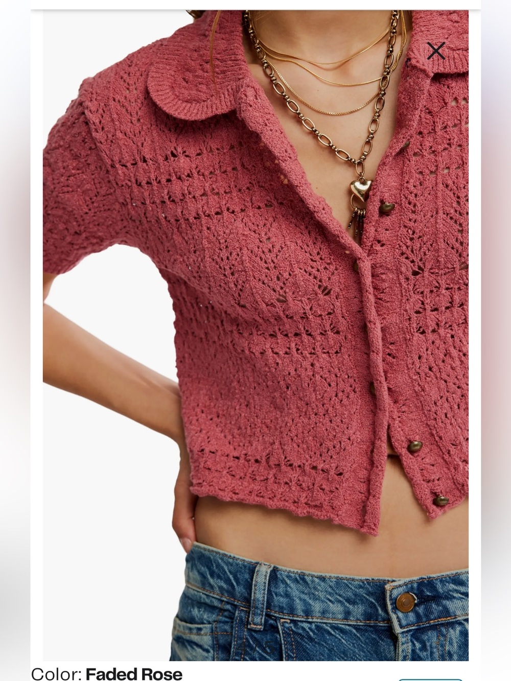 Daylight Collared Short Sleeve Cotton Blend Cardigan
Free People